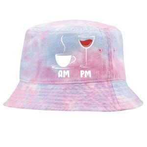 AM Coffee PM Wine Tie-Dyed Bucket Hat