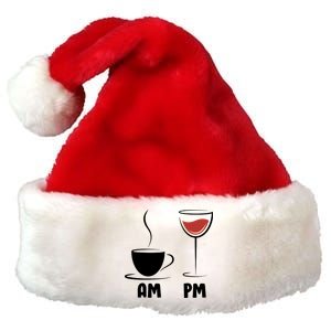 AM Coffee PM Wine Premium Christmas Santa Hat