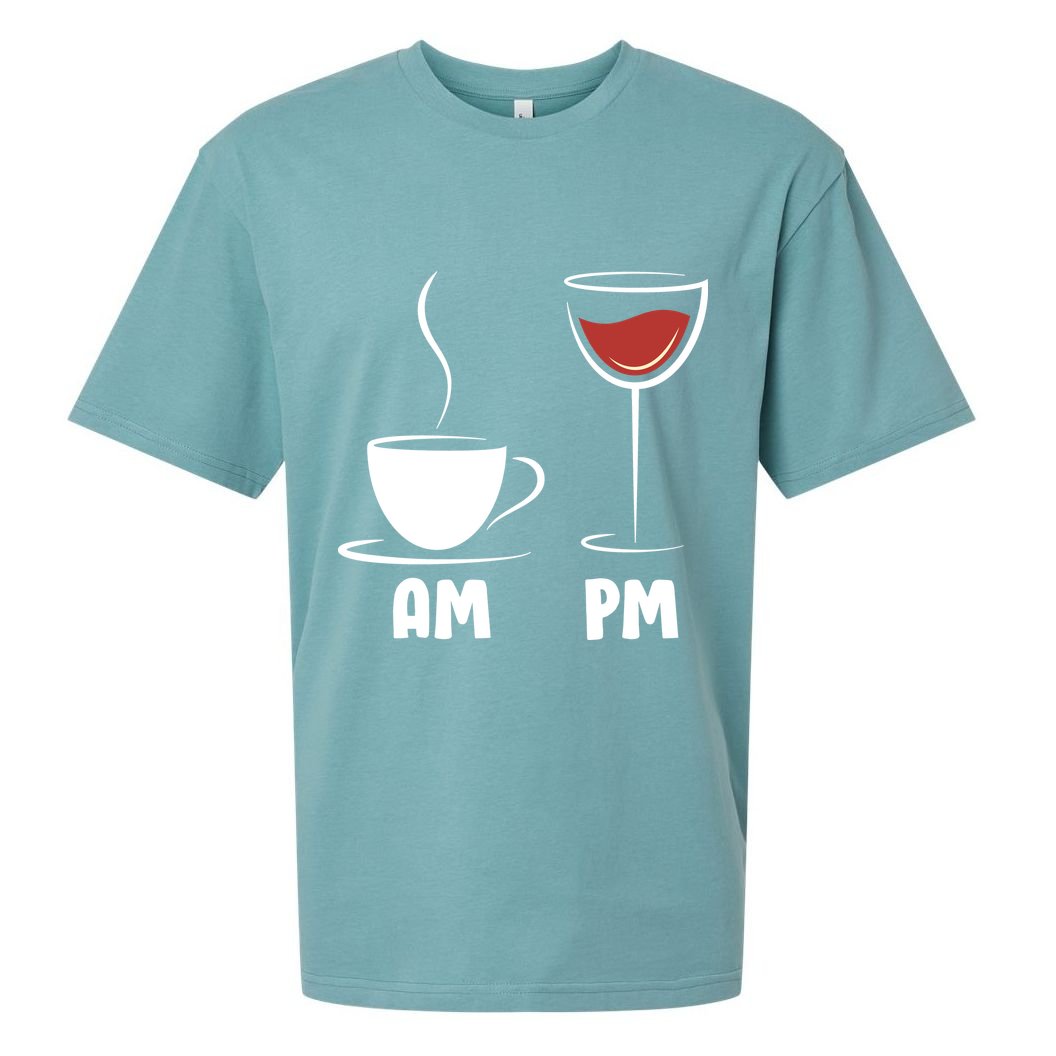 AM Coffee PM Wine Sueded Cloud Jersey T-Shirt