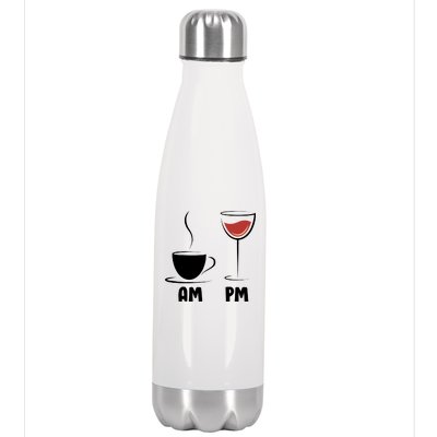 AM Coffee PM Wine Stainless Steel Insulated Water Bottle