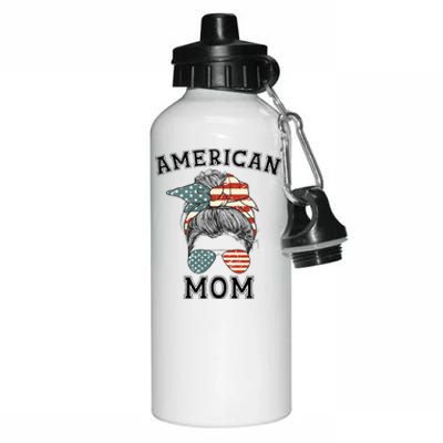 American Mom 4th Of July Independance Day Aluminum Water Bottle 