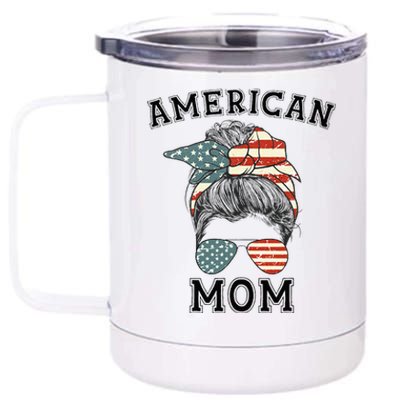 American Mom 4th Of July Independance Day 12 oz Stainless Steel Tumbler Cup