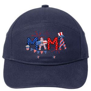 American Mama 4th Of July Happy Usa Independence Christmas Gift 7-Panel Snapback Hat