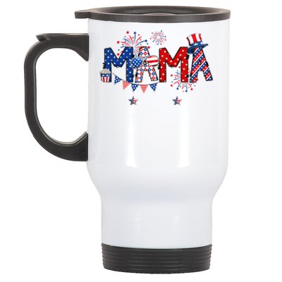 American Mama 4th Of July Happy Usa Independence Christmas Gift Stainless Steel Travel Mug