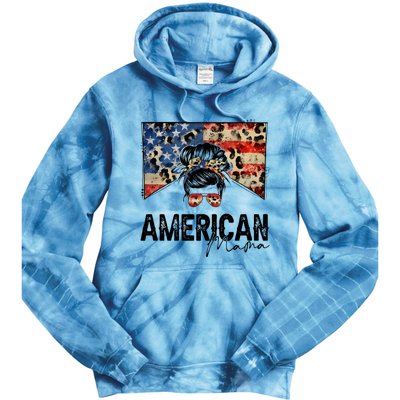 American Mama 4th Of July Gift Usa Gift Tie Dye Hoodie