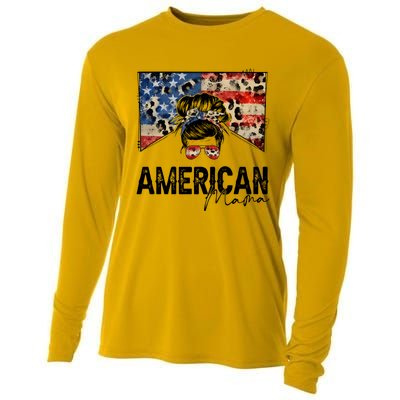 American Mama 4th Of July Gift Usa Gift Cooling Performance Long Sleeve Crew