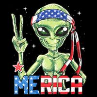 Alien Merica 4th Of July American Flag Doggie Tank