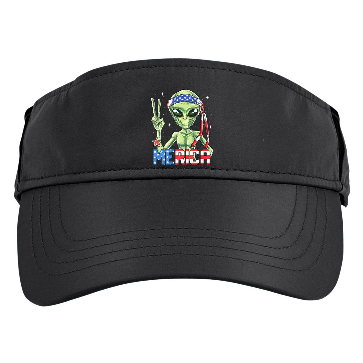 Alien Merica 4th Of July American Flag Adult Drive Performance Visor