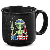Alien Merica 4th Of July American Flag 15oz Campfire Ceramic Mug