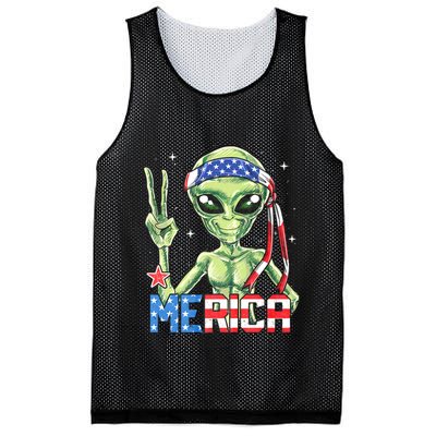 Alien Merica 4th Of July American Flag Mesh Reversible Basketball Jersey Tank
