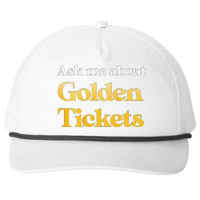 Ask Me About Golden Tickets Snapback Five-Panel Rope Hat