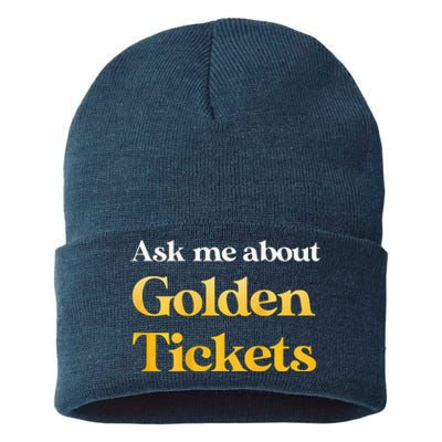 Ask Me About Golden Tickets Sustainable Knit Beanie