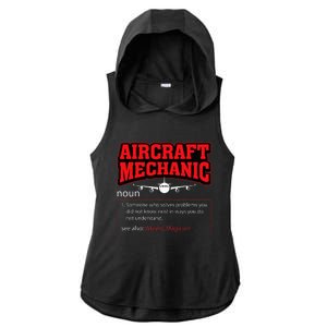 Aircraft Mechanic Airplane  Ladies PosiCharge Tri-Blend Wicking Draft Hoodie Tank