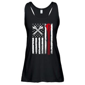 Auto Mechanic American Flag USA Funny Repairman Patriotic Ladies Essential Flowy Tank