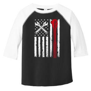 Auto Mechanic American Flag USA Funny Repairman Patriotic Toddler Fine Jersey T-Shirt