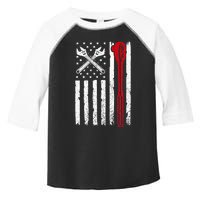 Auto Mechanic American Flag USA Funny Repairman Patriotic Toddler Fine Jersey T-Shirt