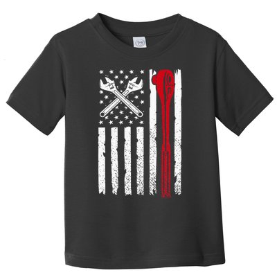 Auto Mechanic American Flag USA Funny Repairman Patriotic Toddler T-Shirt