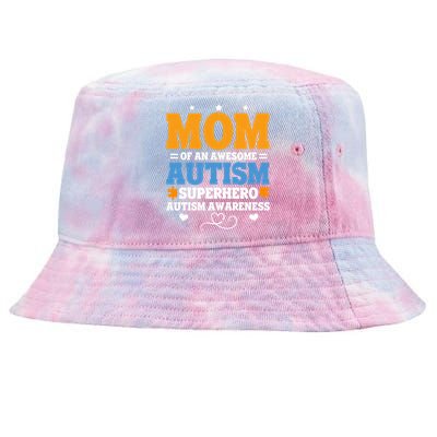 Autism Mama Autism Mom Of An Awesome Autism Superhero Meaningful Gift Tie-Dyed Bucket Hat