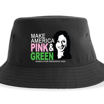 A Make America Pin K And Green Election Vote Kamala Sustainable Bucket Hat