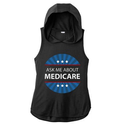 Ask Me About Medicare Ladies PosiCharge Tri-Blend Wicking Draft Hoodie Tank