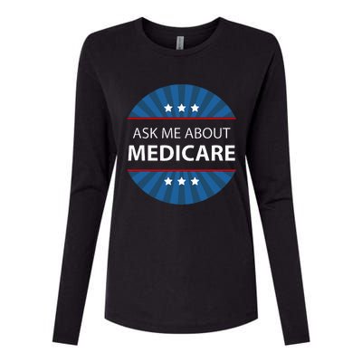 Ask Me About Medicare Womens Cotton Relaxed Long Sleeve T-Shirt