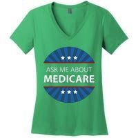 Ask Me About Medicare Women's V-Neck T-Shirt