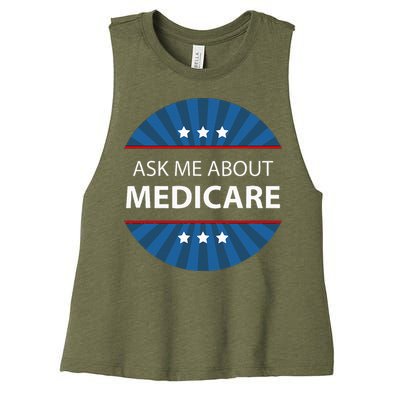 Ask Me About Medicare Women's Racerback Cropped Tank