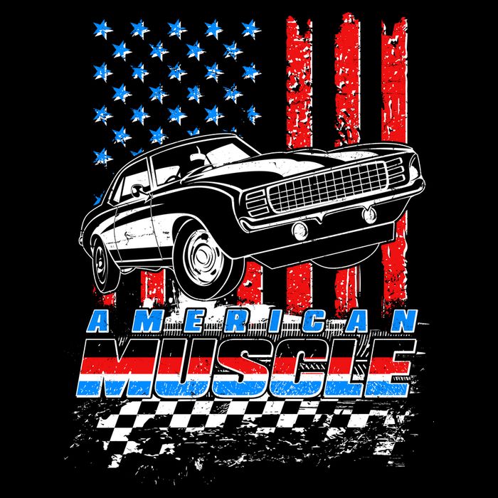 American Muscle American USA Flag Muscle Car Fan Backpack