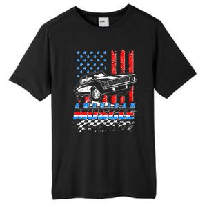 American Muscle American USA Flag Muscle Car Fan Tall Fusion ChromaSoft Performance T-Shirt