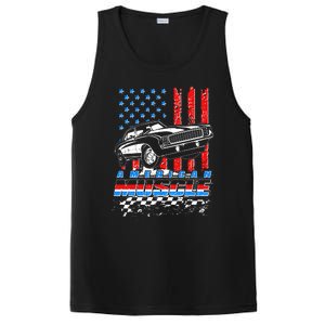 American Muscle American USA Flag Muscle Car Fan PosiCharge Competitor Tank