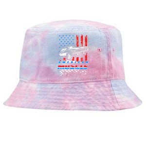 American Muscle American USA Flag Muscle Car Fan Tie-Dyed Bucket Hat