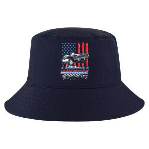 American Muscle American USA Flag Muscle Car Fan Cool Comfort Performance Bucket Hat