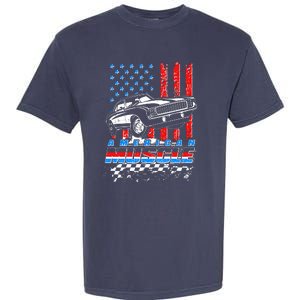 American Muscle American USA Flag Muscle Car Fan Garment-Dyed Heavyweight T-Shirt