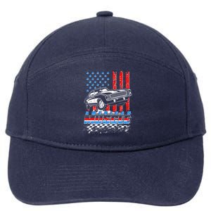 American Muscle American USA Flag Muscle Car Fan 7-Panel Snapback Hat