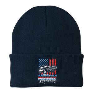 American Muscle American USA Flag Muscle Car Fan Knit Cap Winter Beanie