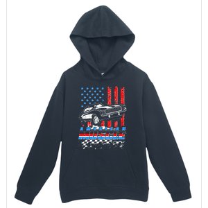 American Muscle American USA Flag Muscle Car Fan Urban Pullover Hoodie