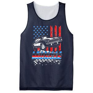 American Muscle American USA Flag Muscle Car Fan Mesh Reversible Basketball Jersey Tank