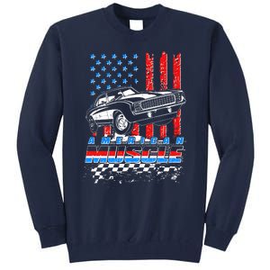 American Muscle American USA Flag Muscle Car Fan Tall Sweatshirt