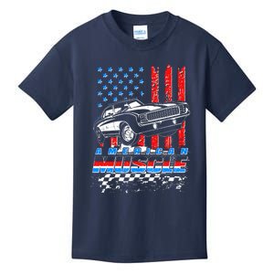 American Muscle American USA Flag Muscle Car Fan Kids T-Shirt