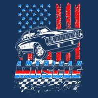 American Muscle American USA Flag Muscle Car Fan Kids T-Shirt