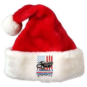 American Muscle American USA Flag Muscle Car Fan Premium Christmas Santa Hat