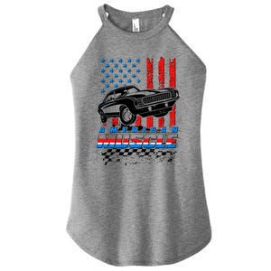 American Muscle American USA Flag Muscle Car Fan Women's Perfect Tri Rocker Tank