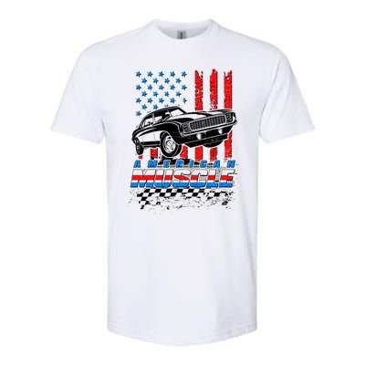 American Muscle American USA Flag Muscle Car Fan Softstyle® CVC T-Shirt