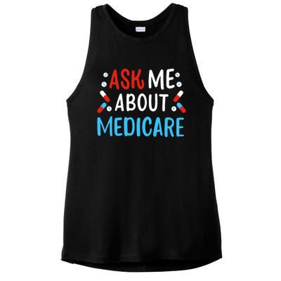 Ask Me About Medicare Ladies PosiCharge Tri-Blend Wicking Tank