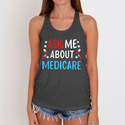 Ask Me About Medicare Women's Knotted Racerback Tank