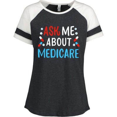 Ask Me About Medicare Enza Ladies Jersey Colorblock Tee