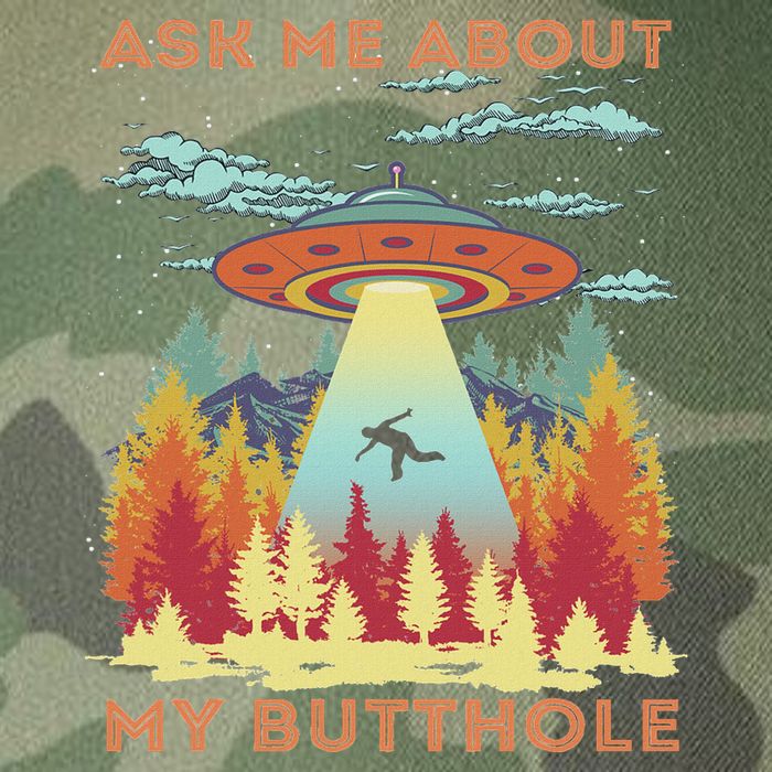 Ask Me About My Butthole Funny Alien Abduction Legacy Tie Dye Trucker Hat