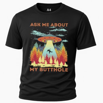 Ask Me About My Butthole Funny Alien Abduction Performance Shirt