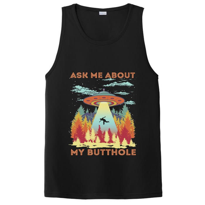 Ask Me About My Butthole Funny Alien Abduction PosiCharge Competitor Tank