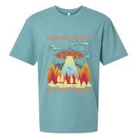 Ask Me About My Butthole Funny Alien Abduction Sueded Cloud Jersey T-Shirt